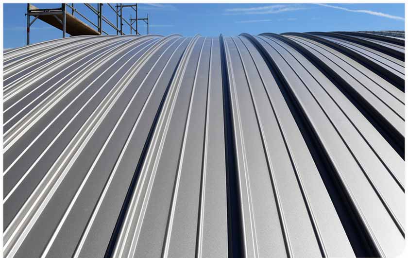 EuroZip roofing for curved barrel-vault structures